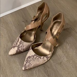 BCBG generation two tone patent leather heels